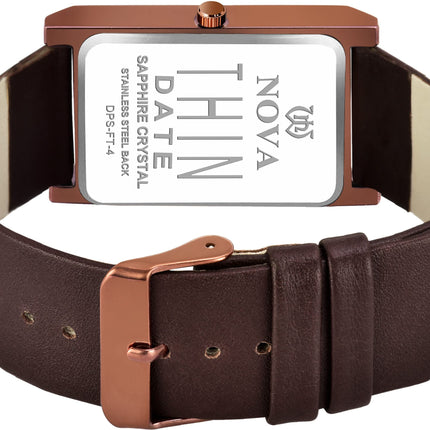 NOVA Slim Watch Mens & Women Brownish Slim Date Series Wrist Watch Analog Watch - for Men & Women 