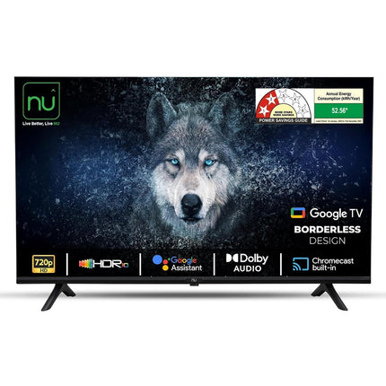NU 80 cm (32 Inches) New 2025 Borderless Series 720p HD Smart Google TV LED32HGNX 
