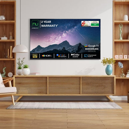 NU 80 cm (32 Inches) New 2025 Borderless Series 720p HD Smart Google TV LED32HGNX 
