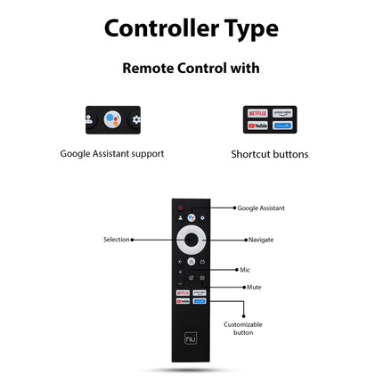 NU 80 cm (32 Inches) New 2025 Borderless Series 720p HD Smart Google TV LED32HGNX 