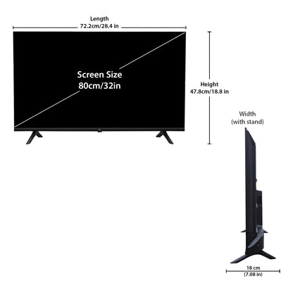NU 80 cm (32 Inches) New 2025 Borderless Series 720p HD Smart Google TV LED32HGNX 
