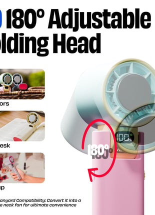 NUUK BFF Hand Fan, 13000 RPM Personal Fan with IceTouch™ Cooling | 3600mAh USB Rechargeable Battery [Up to 10H] | Quiet Foldable Fan for Travel, Commute, Office, Makeup & Outdoor | 100-Speed Dial 