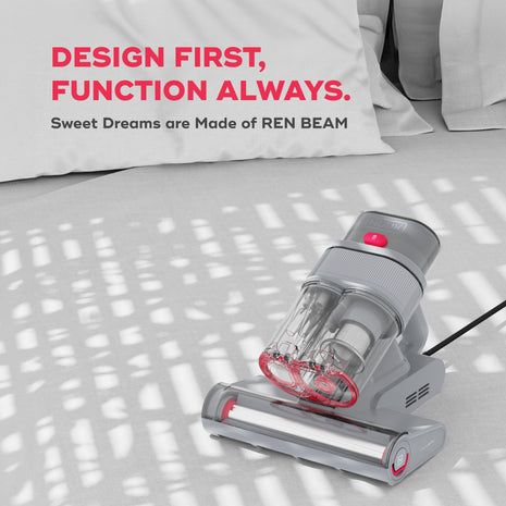 NUUK REN Beam Mattress Vacuum Cleaner for Dust Mites, Allergens & Pet Hair | 4 Step BEAMTech™ | Vibration, UV-C Light, 50000 Hz Ultrasonic Waves, 60°C Hot Air Treatment | 7 Grade Filtration with HEPA 