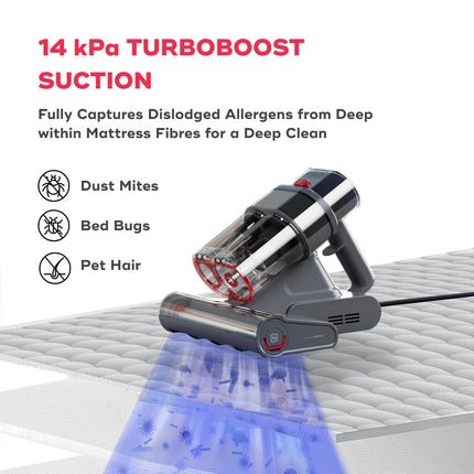 NUUK REN Beam Mattress Vacuum Cleaner for Dust Mites, Allergens & Pet Hair | 4 Step BEAMTech™ | Vibration, UV-C Light, 50000 Hz Ultrasonic Waves, 60°C Hot Air Treatment | 7 Grade Filtration with HEPA 