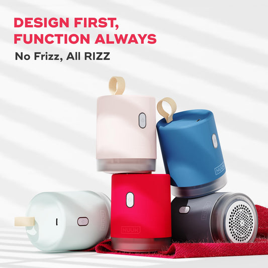 NUUK RIZZ Rechargeable Lint Remover for Clothes with FREE Storage Pouch | 2 Speed Modes For All Fabrics | 60 Min Runtime with Type-C Charging | Fabric Shaver for Woolen Sweaters, Shawls, Coats, Shirts 
