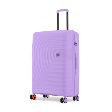 Nasher Miles Boston Hard-Sided Polypropylene Double Spinner Check-in Luggage 24 inch | 65cm | 8 Wheels Medium Trolley Bag for Travel | Suitcase (Purple) 