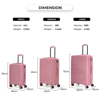 Nasher Miles Vienna Hard-Sided Polypropylene Cabin Luggage Pink 20 Inch |55cm Trolley Bag Small 