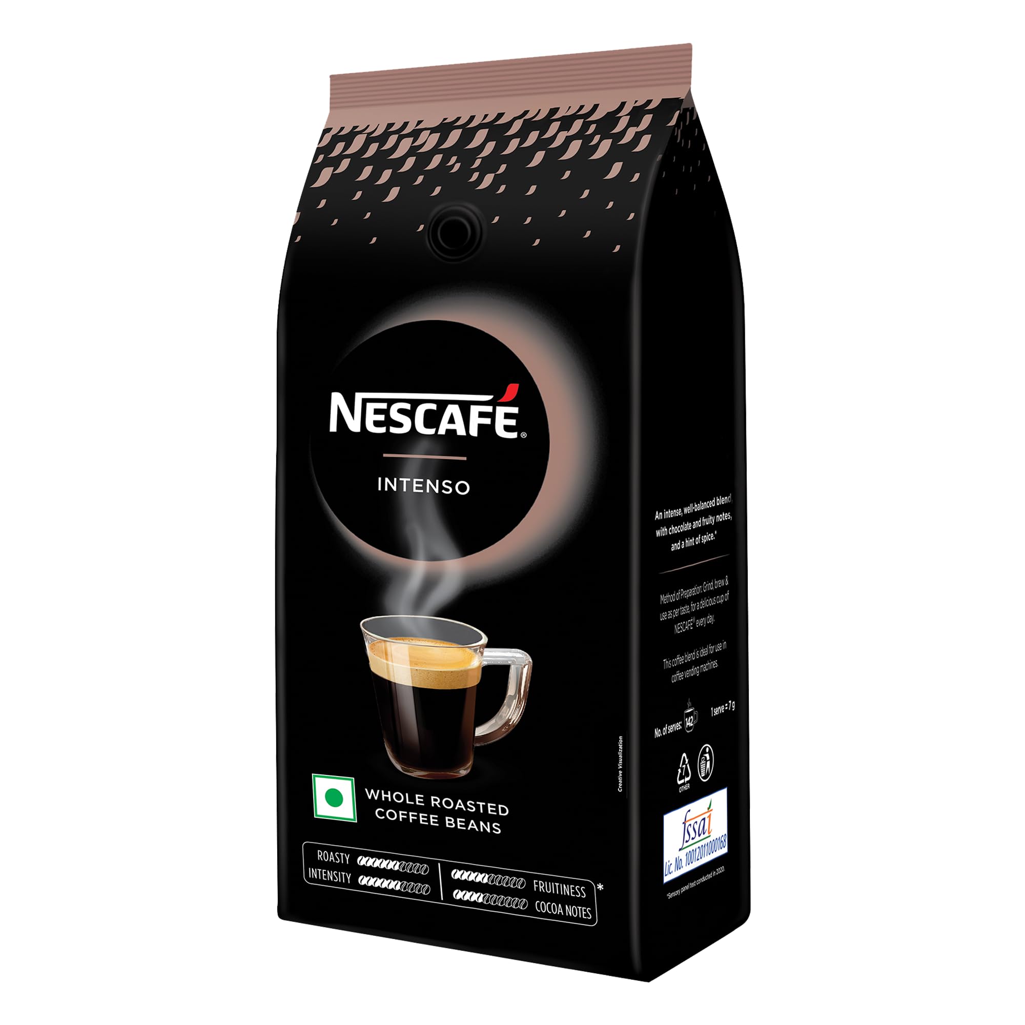 Nescafé Intenso Whole Roasted Coffee Beans - 1kg Arabica & Robusta Mix