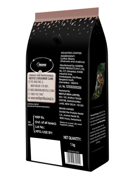 Nescafe Intenso Whole Roasted Coffee Beans, Arabica and Robusta Blend, 1kg, Bag 