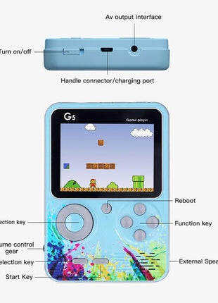 New World G5 Video Game for Kids, Handheld 500 in 1 Games for Kids, Handheld Video Game Game Box with TV Output Gaming Console, Rechargeable Video Game for Kids 