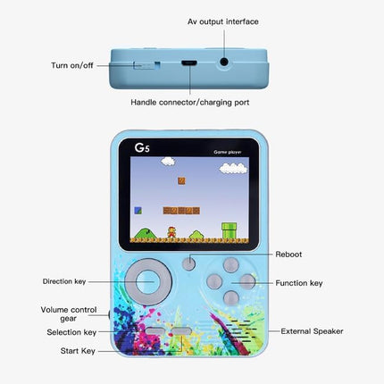 New World G5 Video Game for Kids, Handheld 500 in 1 Games for Kids, Handheld Video Game Game Box with TV Output Gaming Console, Rechargeable Video Game for Kids 