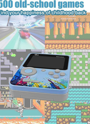 New World G5 Video Game for Kids, Handheld 500 in 1 Games for Kids, Handheld Video Game Game Box with TV Output Gaming Console, Rechargeable Video Game for Kids 