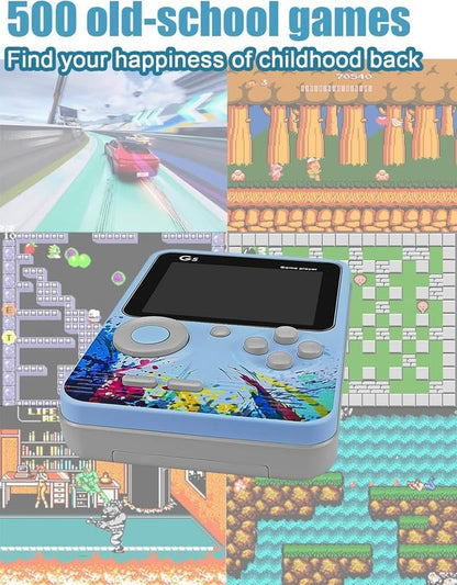 New World G5 Video Game for Kids, Handheld 500 in 1 Games for Kids, Handheld Video Game Game Box with TV Output Gaming Console, Rechargeable Video Game for Kids 