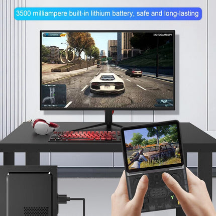 New World X-Ninja R35S Retro Video Game Console 64GB Mini Handheld Classic Games Support PS P Games 3.5-inch IPS Screen Dual 3D Joystick 