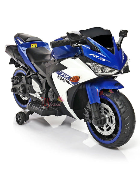 Nexus Product Kids Bike R3 Toy with Rechargeable Battery Operated Ride On for Kids to Drive | Electric Bike for Children [3 to 8 Years, Large, Blue+White] 