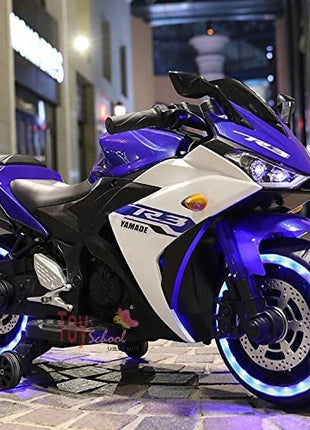 Nexus Product Kids Bike R3 Toy with Rechargeable Battery Operated Ride On for Kids to Drive | Electric Bike for Children [3 to 8 Years, Large, Blue+White] 