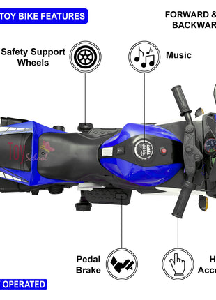 Nexus Product Kids Bike R3 Toy with Rechargeable Battery Operated Ride On for Kids to Drive | Electric Bike for Children [3 to 8 Years, Large, Blue+White] 