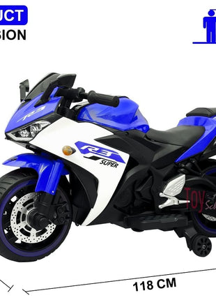 Nexus Product Kids Bike R3 Toy with Rechargeable Battery Operated Ride On for Kids to Drive | Electric Bike for Children [3 to 8 Years, Large, Blue+White] 