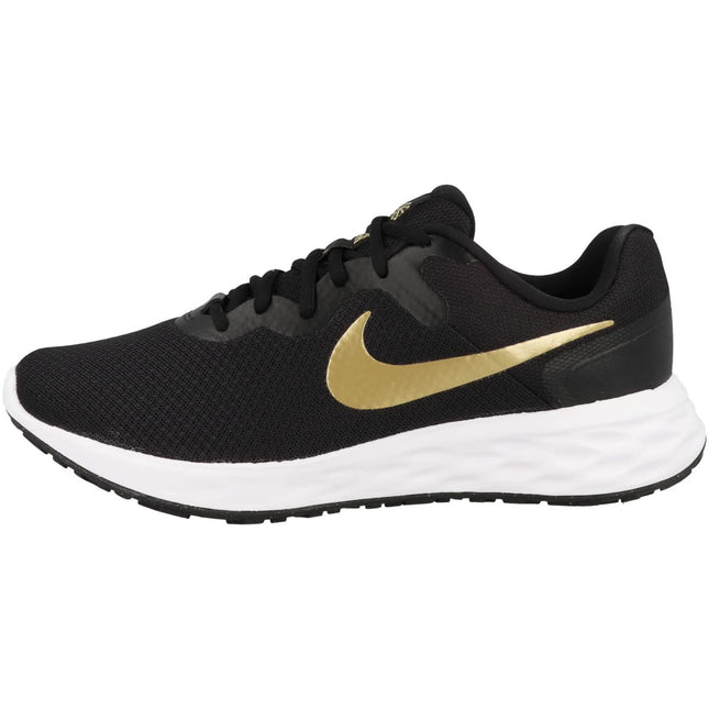 Nike Men's Revolution 6 Running Shoe (10.5, Black/Metallic Gold-White, Numeric_10_Point_5) 