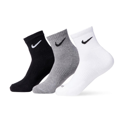 Nike Mens Cotton Blend Everyday Cushioned Ankle Socks (SX7667-964-Large_3-pack), Modern, Multicolour 