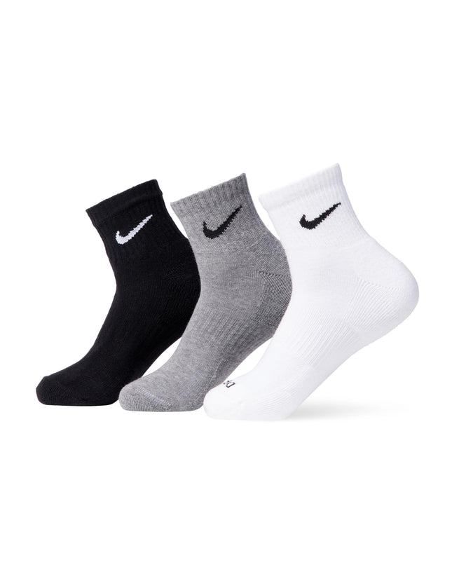 Nike Mens Cotton Blend Everyday Cushioned Ankle Socks (SX7667-964-Large_3-pack), Modern, Multicolour 