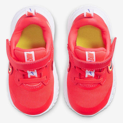 Nike Toddler Unisex Revolution 5 FIRE (TDV)_Laser Crimson/DK Smoke Grey-Opti Yellow_CK4551-600-4 UK 