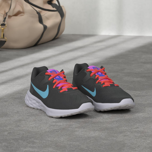 Nike Women W Revolution 6 Nn-Running Shoe Black/Baltic Blue-Bright Crimson-Dc3729-011-3.5Uk 