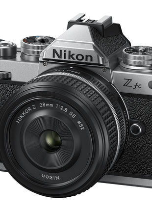 Nikon Mirrorless Z fc 20.9 MP Body with NIKKOR Z 28mm f/2.8 [SE] Lens with Additional Battery, Camera Bag & 64 GB SD Card, Small Rig L-Shape Grip, Optical Zoom, Black 