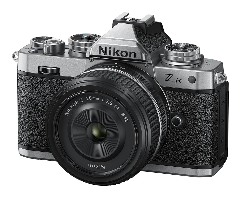 Nikon Mirrorless Z fc 20.9 MP Body with NIKKOR Z 28mm f/2.8 [SE] Lens with Additional Battery, Camera Bag & 64 GB SD Card, Small Rig L-Shape Grip, Optical Zoom, Black