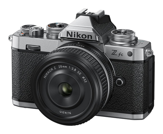 Nikon Mirrorless Z fc 20.9 MP Body with NIKKOR Z 28mm f/2.8 [SE] Lens with Additional Battery, Camera Bag & 64 GB SD Card, Small Rig L-Shape Grip, Optical Zoom, Black 