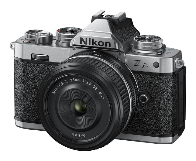 Nikon Mirrorless Z fc 20.9 MP Body with NIKKOR Z 28mm f/2.8 [SE] Lens with Additional Battery, Camera Bag & 64 GB SD Card, Small Rig L-Shape Grip, Optical Zoom, Black 