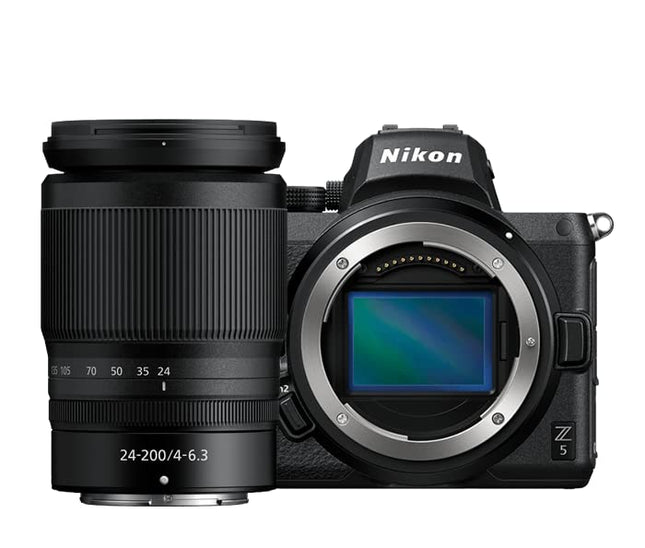 Nikon Z5 DSLR Camera Lens Kit 24-200 with Additional Battery, Optical Zoom (Black) 