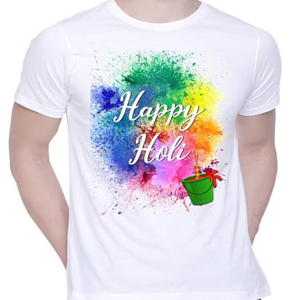 Niku Graphic Printed Holi T-Shirt for Family, Unisex, Kids, Baby | Casual Half Sleeve Round Neck Tshirt | 100% Cotton | Pack of 3 