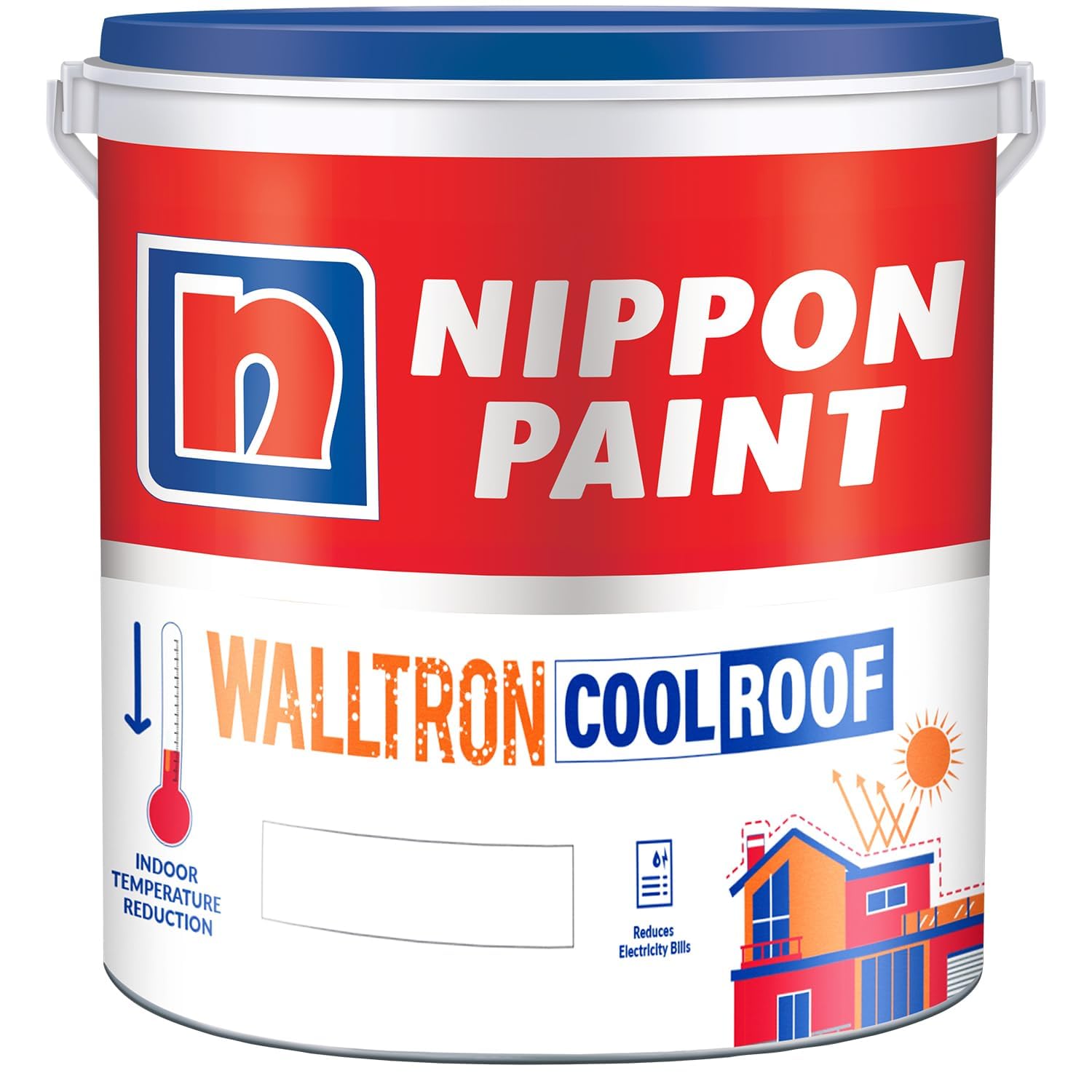 Nippon Paint Walltron- Summer Cool Roof | 30% Extra | 13 Kg |10 Litre | Solar Reflective Roof Coating | Heat Resistance Paint | High Sri (13Kg ~10 Litres), White 