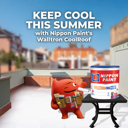 Nippon Paint Walltron- Summer Cool Roof | 30% Extra | 13 Kg |10 Litre | Solar Reflective Roof Coating | Heat Resistance Paint | High Sri (13Kg ~10 Litres), White 
