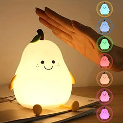 Niwlix Pear Night Light Lamp for Bedroom Kids 7 Color Changing Kids Toddler Night Light Lamp Baby l Gift Items for Women Kids l Valentine's Birthday Gift Toys for 2+Year Old Boy Girl 