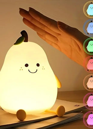 Niwlix Pear Night Light Lamp for Bedroom Kids 7 Color Changing Kids Toddler Night Light Lamp Baby l Gift Items for Women Kids l Valentine's Birthday Gift Toys for 2+Year Old Boy Girl 