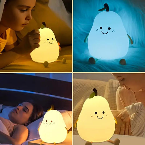 Niwlix Pear Night Light Lamp for Bedroom Kids 7 Color Changing Kids Toddler Night Light Lamp Baby l Gift Items for Women Kids l Valentine's Birthday Gift Toys for 2+Year Old Boy Girl 