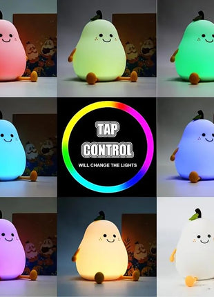 Niwlix Pear Night Light Lamp for Bedroom Kids 7 Color Changing Kids Toddler Night Light Lamp Baby l Gift Items for Women Kids l Valentine's Birthday Gift Toys for 2+Year Old Boy Girl 
