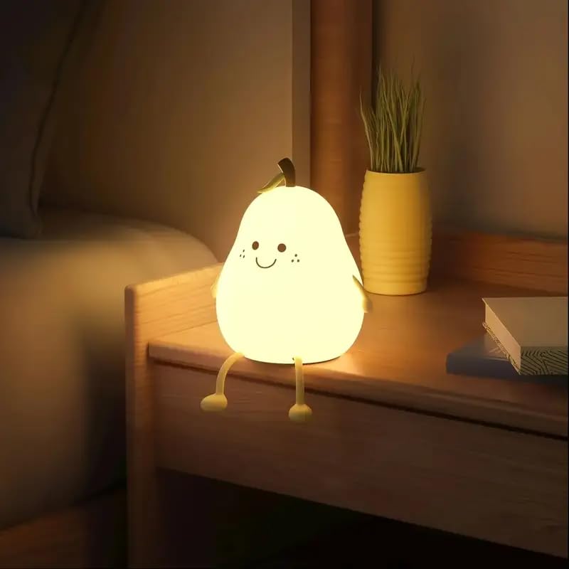 Niwlix Pear Night Light Lamp for Bedroom Kids 7 Color Changing Kids Toddler Night Light Lamp Baby l Gift Items for Women Kids l Valentine's Birthday Gift Toys for 2+Year Old Boy Girl 
