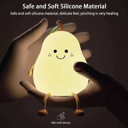 Niwlix Pear Night Light Lamp for Bedroom Kids 7 Color Changing Kids Toddler Night Light Lamp Baby l Gift Items for Women Kids l Valentine's Birthday Gift Toys for 2+Year Old Boy Girl 