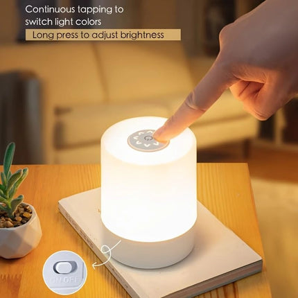 Niwlix Plastic Touch Control LED Table Lamp Night Light for Bedroom Rechargeable Brightness Adjustable Dimmable for Bedroom, Living Room, Study, Multicolour 