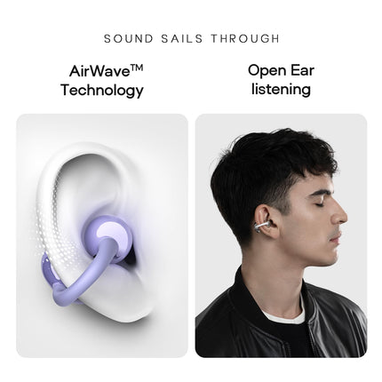 Noise Air Clips Wireless Open Ear Earbuds with Chrome Finish, AirWave™ Technology,Up-to 40H Playtime, Dual Device Pairing, Quad Mic with ENC,12mm Driver,BTv5.4 (Pearl Black) 