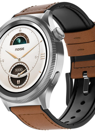 Noise Newly Launched Halo 2 Smart Watch 1st Ever Functional Rotating Dial (Axe-Cut Bezel), 1.43" AMOLED, Stainless Steel Build, Custom Transition Effects, BT Calling, Health Suite (Vintage Brown) 
