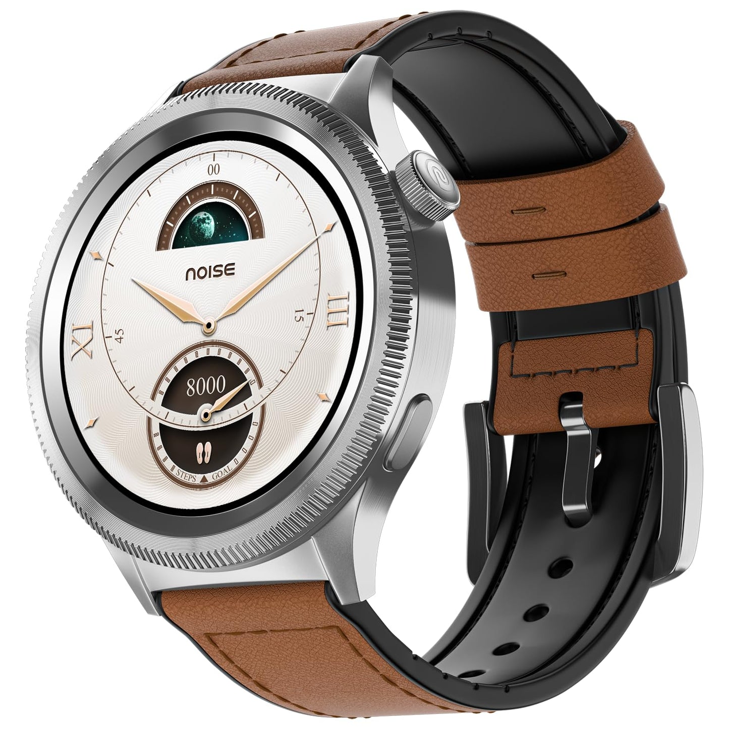 Noise Newly Launched Halo 2 Smart Watch 1st Ever Functional Rotating Dial (Axe-Cut Bezel), 1.43" AMOLED, Stainless Steel Build, Custom Transition Effects, BT Calling, Health Suite (Vintage Brown) 