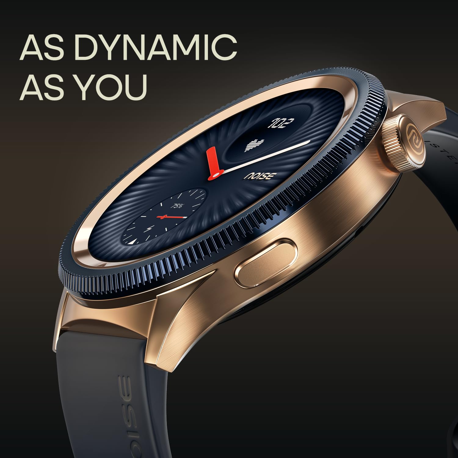 Noise Newly Launched Halo 2 Smart Watch 1st Ever Functional Rotating Dial (Axe-Cut Bezel), 1.43" AMOLED, Stainless Steel Build, Custom Transition Effects, BT Calling, Health Suite (Vintage Brown) 