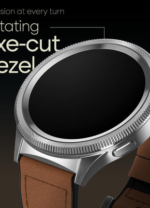 Noise Newly Launched Halo 2 Smart Watch 1st Ever Functional Rotating Dial (Axe-Cut Bezel), 1.43" AMOLED, Stainless Steel Build, Custom Transition Effects, BT Calling, Health Suite (Vintage Brown) 
