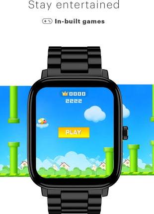 Noise Pulse 2 Pro [New Launch] 1.8" Vibrant Display, Bluetooth Calling Smart Watch for Men & Women, 7 Days Battery Life, Metallic Finish, Built-in Games, Voice Assistance, Health Suite (Elite Black) 