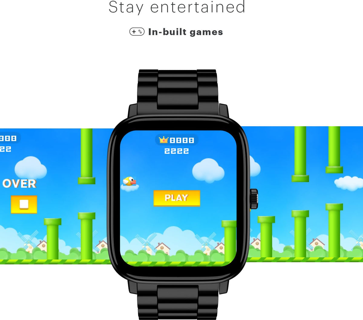 Noise Pulse 2 Pro [New Launch] 1.8" Vibrant Display, Bluetooth Calling Smart Watch for Men & Women, 7 Days Battery Life, Metallic Finish, Built-in Games, Voice Assistance, Health Suite (Elite Black) 