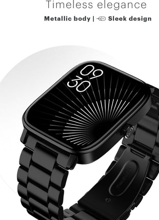 Noise Pulse 2 Pro [New Launch] 1.8" Vibrant Display, Bluetooth Calling Smart Watch for Men & Women, 7 Days Battery Life, Metallic Finish, Built-in Games, Voice Assistance, Health Suite (Elite Black) 